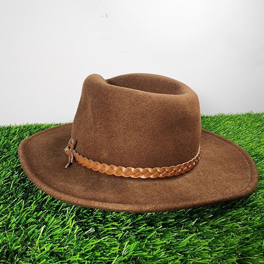 Country Gentleman Lite Felt Hat Wool Indiana Jones Style Leather Band Fedora 8